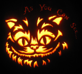 Cheshire Cat Cut Out Pumpkin