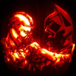 Bane and Batman Fighting Pumpkin