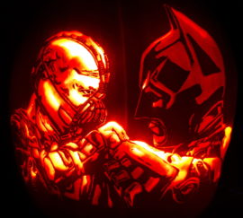 Bane and Batman Fighting Pumpkin